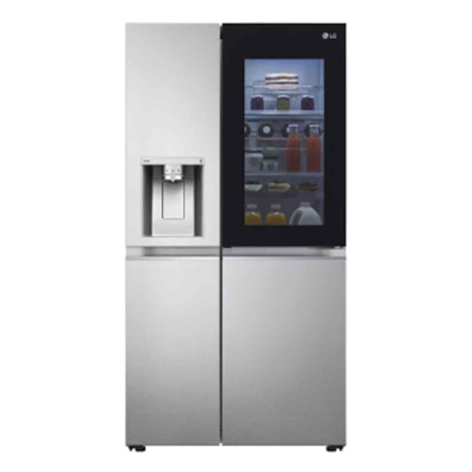 LG 635L InstaView Door-in-Door™ Side-by-Side Refrigerator with Smart Inverter Compressor(GL-X257ABSX, DoorCooling+™, Brushed Steel Finish, 2023 Model)