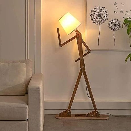 Nautical Gallery Playful Decorative Floor and Swing Arm Floor Lamp, Wooden Reading Lights for Kids, Bedroom, Living Room, Home, Office, Farmhouse, LED Bulb Included Pack of 1