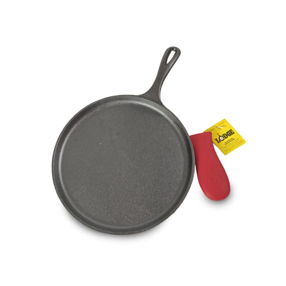 Lodge Cast Iron Silicone Grill Pan, 10.5 Inches, Black Red, 1 Piece