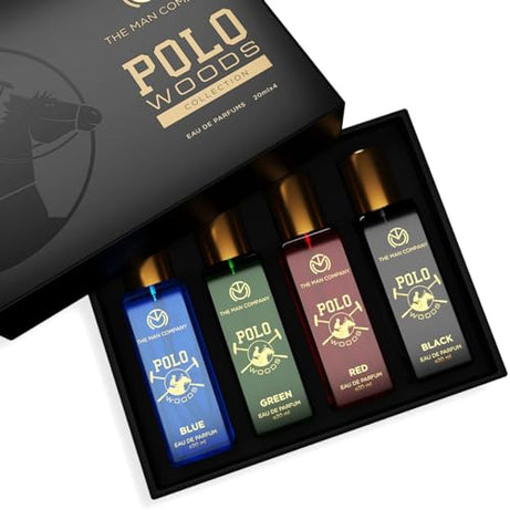 The Man Company Specially Curated Perfume Gift Set For Men, Spray - 4X20Ml - Polo Woods Collection | Premium Long-Lasting Fragrance | Luxury Eau De Parfum | Gift Set For Him