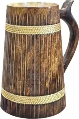 SanWood Shop Design Beer Mug use Pure Mango Wood Handmade, All About Wood Handcrafted Wooden Drinking Beer Mug for Home-Bar Café Pubs and Party use for All Drink Pack of 1