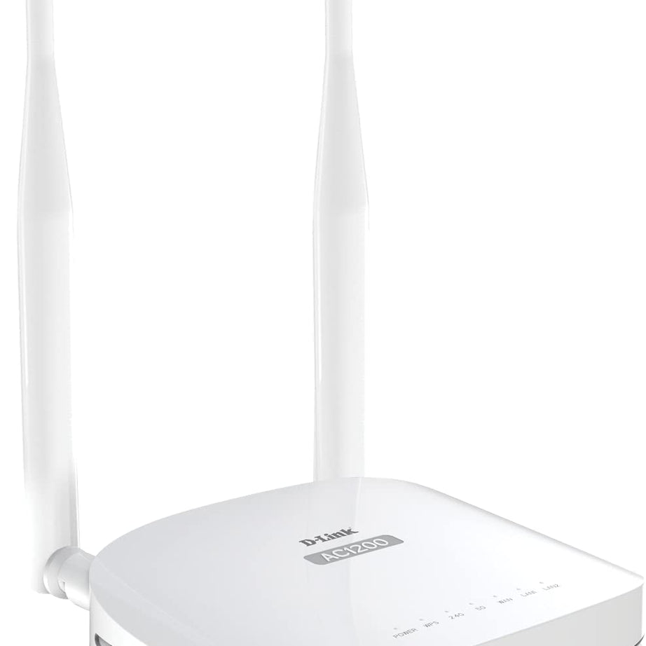 D-Link AC1200 DIR-811 Dual Band Wi-Fi Speed Up to 867 Mbps/5 GHz + 300 Mbps/2.4 GHz, 2 Fast Ethernet Ports, 2 External Antennas and WiFi Coverage with Access Point Mode, WPS Protected, White