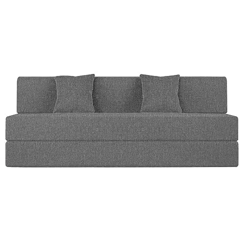 Aart Store Sofa Cum Bed Three Seater, Sofa Bed 5X6 Feet, Folding Sofa Cum Bed for Living Room & Bedroom & Office, Lightweight -Grey Color