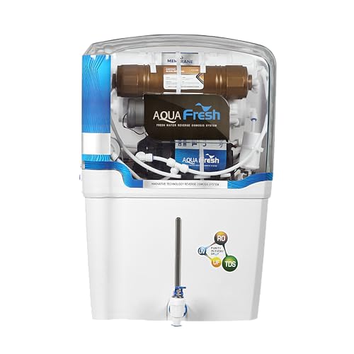 aqua fresh Ro Water Purifier 12L RO+UF+UV+ Copper+Bio-Alkaline +TDS Control+Sediment+ Membrane 7 Stage Purified Water with Goodness of Copper and Alkaline RO Water Purifier (tpt white) ro water filter 12 ltr