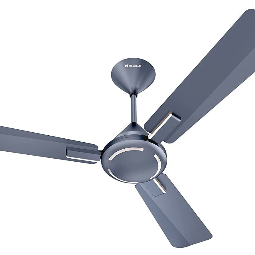 Havells 1200mm Ambrose ES Ceiling Fan | Premium Finish, Decorative Fan, Elegant Looks, High Air Delivery, Energy Saving, 100% Pure Copper Motor | 2 Year Warranty by Brand | (Pack of 1, Nickel Saphire)