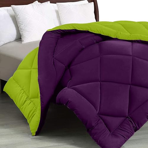 JaipurFabric Microfiber Solid Double Bed Comforter || Quilt||AC Blanket|| Dohar for AC Room & Winter Season (Colour:- Purple Green)