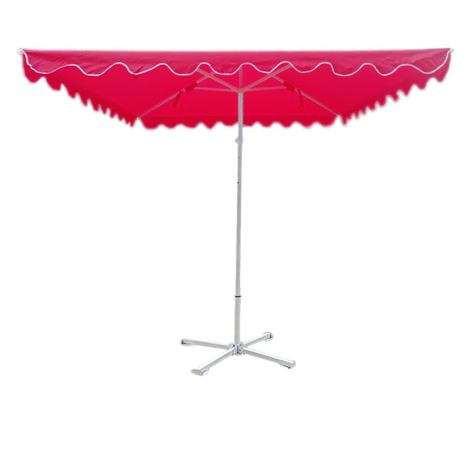 Arun & Sons Center Pole 48in/8ft Square Garden Umbrella with Base Stand Outdoor Umbrella Big Size Cantilever Umbrella/Patio Umbrella/Balcony Umbrella (Red)