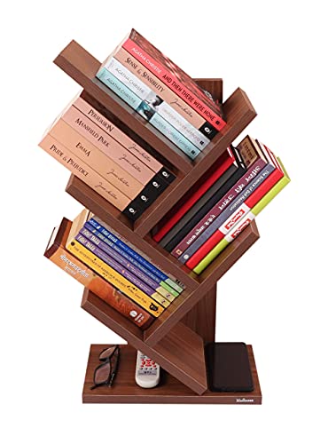 Madhuran Engineering Wood Studio Shelf Bookcase Space Saving Holder Books Office Desk Organizer (Matte, Classic Walnut)