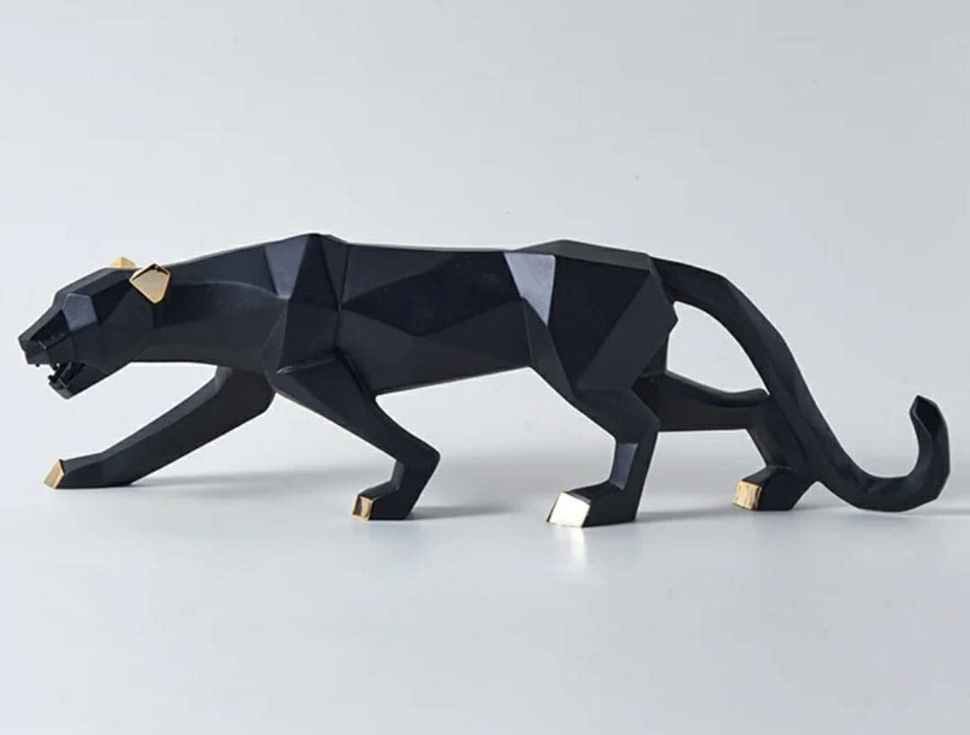 zart Resin Black Jaguar Showpiece for Home Decor/Black Panther Statue for Living Room Decor, Cheetah Showpiece Office Decor Item, Pack of 1 (Black)