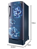 Samsung 183 L, 3 Star, Digital Inverter, Direct-Cool Single Door Refrigerator (RR20C1823CU/HL, Camellia Blue, Base Stand Drawer, 2023 Model)