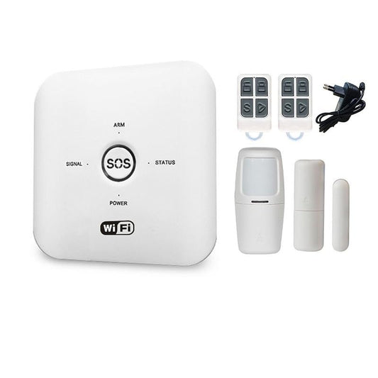 AUSEK Wireless Smart Security Alarm System with Remote Tag, Motion Sensor & Door Sensor, SMS/Phone Alerts, WiFi & GSM Sim Connection and Tuya App Control