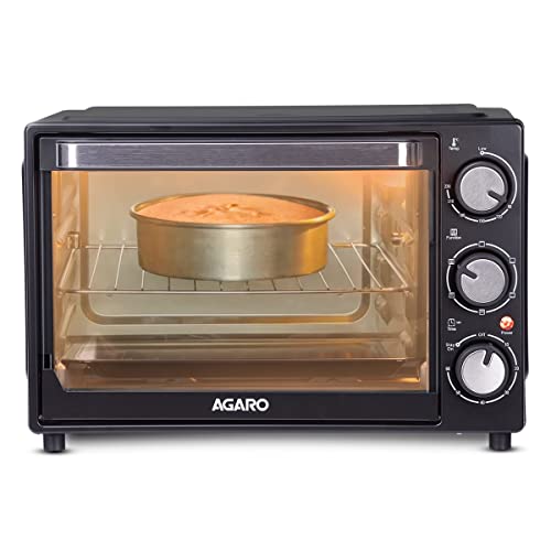 AGARO GRAND 30Litre Oven Toaster Grill Motorized Rotisserie & Convection Cake Baking OTG with 6 Heating Mode, (Black).