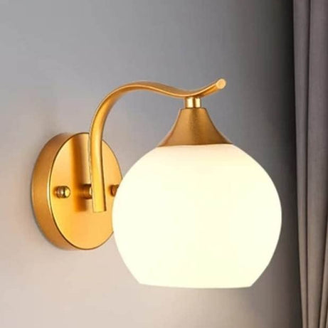 Avior Frosted Glass Wall Light for Bedroom, Living Room, Home Decoration Etc (Golden)