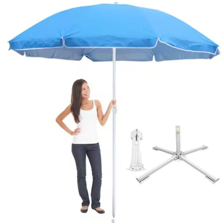 RAINPOPSON Garden Umbrella With Stand Outdoor Big Size for Garden,Shop,Hotel,Restudent (Cyan) A18