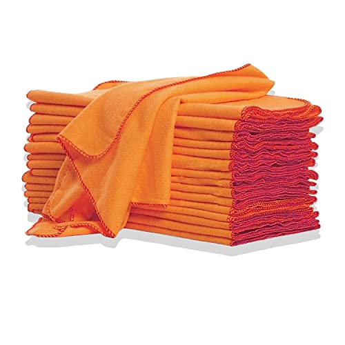 Amzgear Yellow Duster Cloth for Home Cleaning Big Size Orange Duster Highly Absorbent Cotton Cleaning Cloth for Kitchen,Car, Window Dusting, Mirror,Furniture,Laptop Cleaning (6)