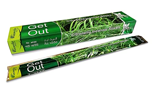 Aromatika Get Out 150 Mosquito Repellent Incense Sticks, Natural and Herbal Citronella Agarbatti Pack | Machar Agarbatti | Anti- Mosquito | Burn Time- 45 mins Approx