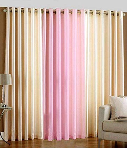 HOMEDESK Curtains Width 3 Feet X Length 5 Feet Pack of 3 Royal Polyester Solid Plain Crush Curtain (for Windows 4 X 5 Feet) Color6