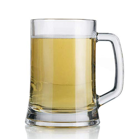 Pasabahce Glass Party Beer Mugs (Clear, 500 ml) - Set of 2