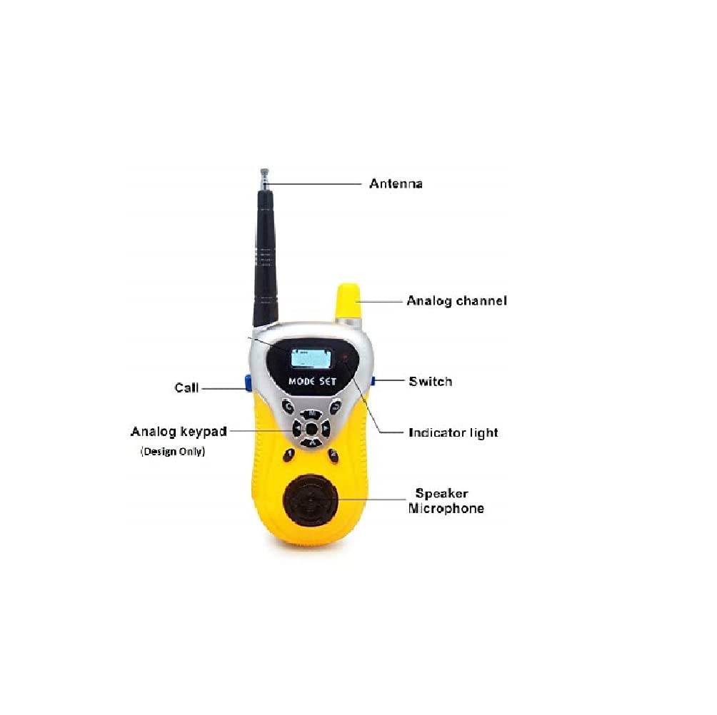 VGRASSP Walkie Talkie Toys for Kids 2 Way Radio Toy for 3-12 Year Old Boys Girls, Up to 20 Meter Outdoor Range Yellow