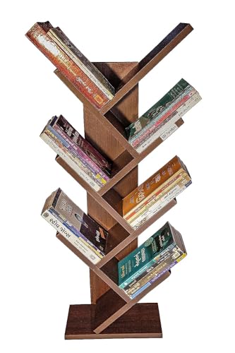 NE Furniture 7-Tier Book Rack, Storage of Book case, Free-Standing Books Holder Organizer, Space Saver for Home, Office, Set of 1 Living Room, Home Office, (Brown)