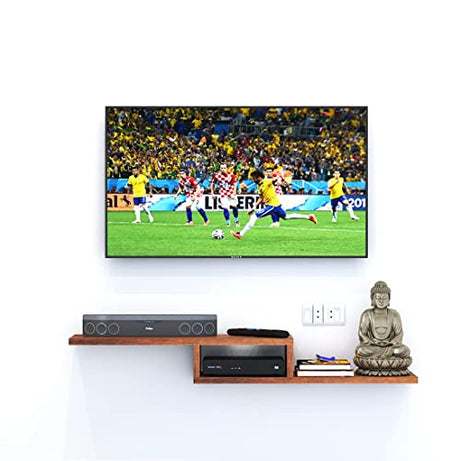 Klaxon Modern Tv Unit For Living Room | Tv Stand, Tv Unit, Engineered Wood Tv Cabinet, Tv Unit With Open Shelf Storage - Tv Unit For Living Room (Virgil - Walnut) - 11.81X19.69X7.87 Inch