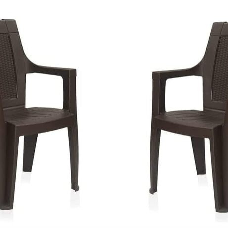 Mamtha Plastic Chair | Set Of 2 | Matt And Gloss Pattern | For Dining Room, Bedroom, Kitchen, Living Room | Bearing Capacity Up To 150Kg | Strong & Sturdy Structure, Black