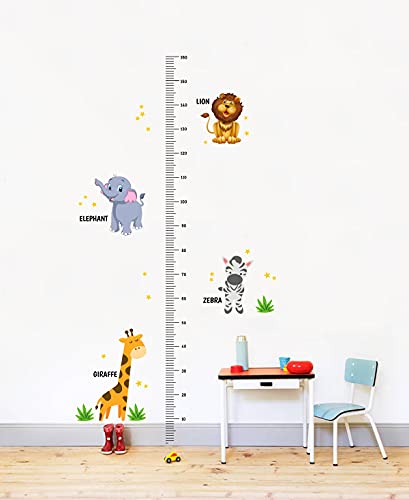 Decal O Decal Vinyl 'Growth Chart with Wild Animals' Wall Stickers (Multicolor)