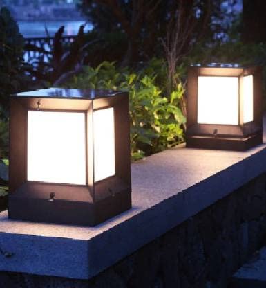 Areezo LED Outdoor Gate Light Waterproof Bulkhead Modern Exterior Wall Light - Warm Black Pack of 2 (Square, Small)(Metal)