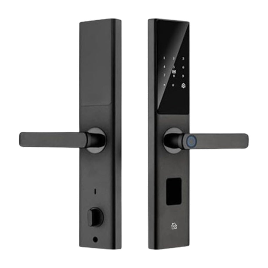 HomeMate Smart WiFi Door Lock | App Control | Smart Digital Lock for Wooden Door | 5-Way Unlocking | Fingerprint | PIN | OTP | RFID-Card & Manual Key | Child Lock | 5 Bolt Strong Mortis | Black