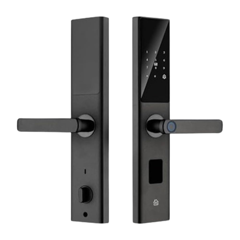 HomeMate Smart WiFi Door Lock | App Control | Smart Digital Lock for Wooden Door | 5-Way Unlocking | Fingerprint | PIN | OTP | RFID-Card & Manual Key | Child Lock | 5 Bolt Strong Mortis | Black