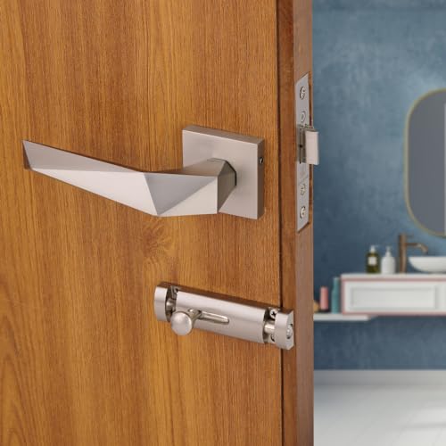 LAPO Deluxe Door Locks for Bathroom Door Lock, Balcony - Store Room Keyless Handle Set with Brass Baby Latch for Home,Office,Hotel | Matt finish | 3 Years Warranty Ro-126