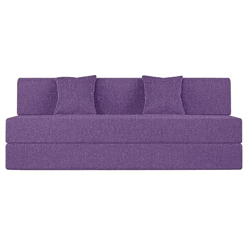 Aart Store Sofa Cum Bed Three Seater, Sofa Bed 5X6 Feet, Folding Sofa Cum Bed for Living Room & Bedroom & Office, Lightweight -Purple Color