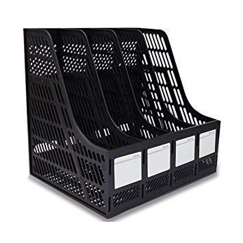 Arura Plastic 4 Tier Magazine Frame Office Desk Organizer Document Tray News Paper & Magazine Holder File Rack Holder File Organizer for Office and Home