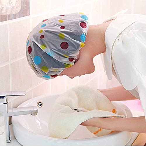 KANTARESHWER™6 PCS Shower Caps, Etercycle Reusable Elastic Waterproof Bathing Hair Cap with Lace Elastic Band for Women Beauty, Hair Spa, Home Hotel Travel Use