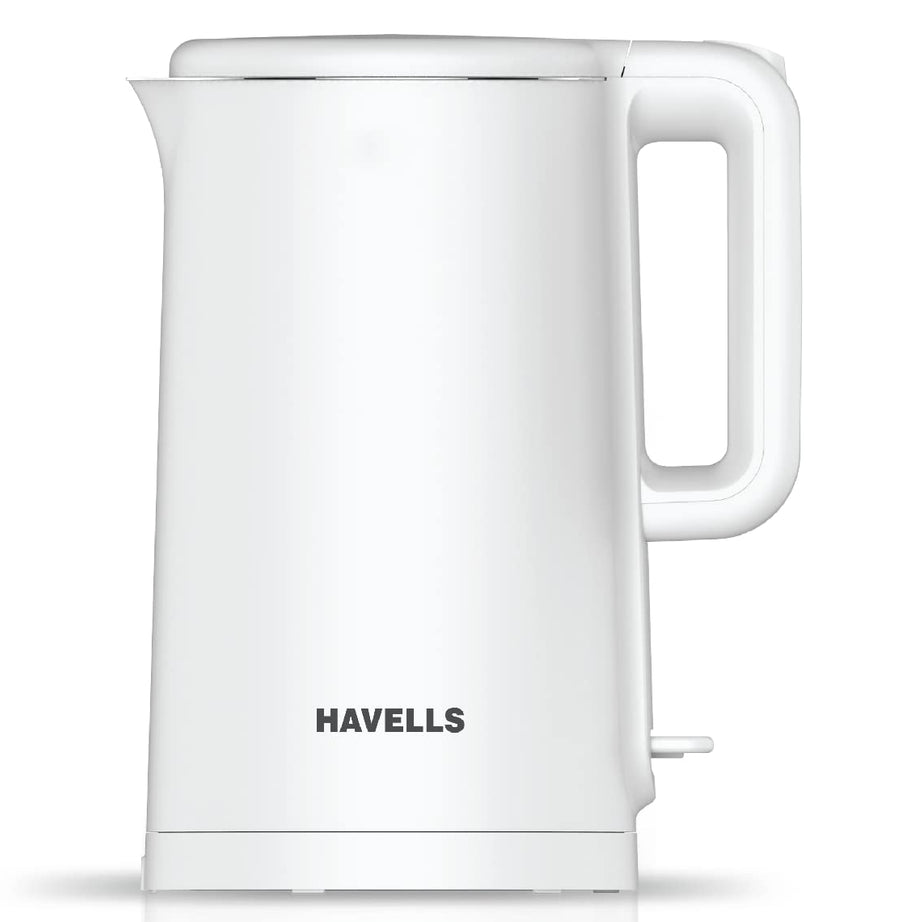 Havells Caro 1.5 litre Double Wall, 304 Stainless Steel Inner Body, Cool Touch Outer body, Wider Mouth, 2 Yr Manufacturer Warranty (White, 1250 Watt)