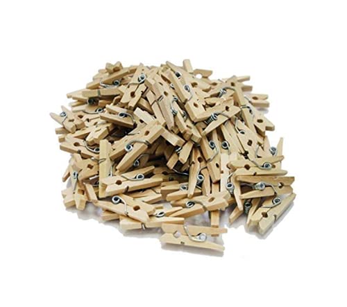 CTCO Heavy Duty Natural Bamboo Cloth Pegs, Wooden Clips, Clips for Decoration, Clips for Art and Craft - Pack of 20