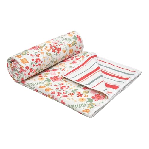 haus & kinder 100% Cotton Reversible Dohar Single Bed, Soft Lightweight Bed Blanket, AC Dohar Blanket for Summers/Winter (Size 58 inch by 88 inch,Utopia)