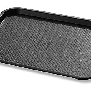 Improvhome Serving Platter/Large Tray; Made of Premium Plastic; Rectangular Shape; Length 16 Inches X Breadth 12 Inches (1 Black Tray)