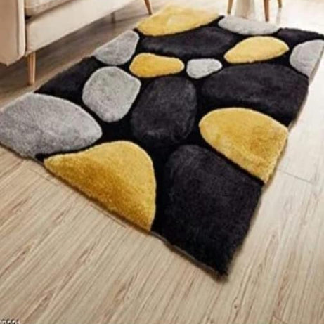 Giya Rugs Anti-Slip Microfibre 100% Polyster Bathmat Doormat |Shaggy Runner Carpet for Your Home Bedroom Livingroom Dining Hall (Yellow, 40x60 cm)