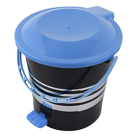 Urbane Home Pedal Dustbin|Plastic Pedal Dustbin|Kitchen Waste Paper Bin|Dustbin For Bedroom|Blue Lid 5 Liter Dustbin (Black)