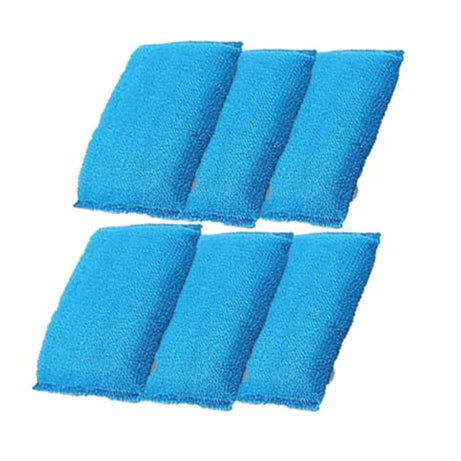 CLEAN INDIA CORPORATION Foam Pad Sponge Scrubber Kitchen Scrubber for Dish/Utensils/Tiles Cleaning Heavy Quality/Sponge Scrub for Cleaning Utensil - Blue (Pack of 6)