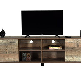 DeckUp Uniti Engineered Wood 2 Door TV Entertainment Unit (Pinewood, Matte Finish)