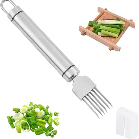 TARNENTTA Steel Scallion Slicer, Spring Onion Slicer, Onion Shredder Knife, Scallion Cutter, Fruit, Vegetables, Food, Garlic Chopper for Kitchen, Restaurant