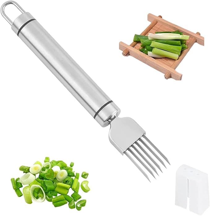 TARNENTTA Steel Scallion Slicer, Spring Onion Slicer, Onion Shredder Knife, Scallion Cutter, Fruit, Vegetables, Food, Garlic Chopper for Kitchen, Restaurant