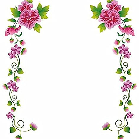 Decals Design 'Flower Vines' Wall Sticker (PVC Vinyl, 70 cm x 25 cm, Multicolour)