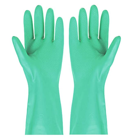 ETSHandPro 12 Inches Long Reusable Nitrile Chemical Resistant Rubber Hand Gloves For Industrial Purpose Janitorial Construction Gardening Home Kitchen Cleaning Gloves/Dish Washing Gloves,Pack of 1