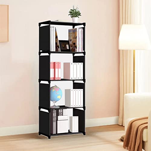 Glancestore Bookcase for Home Furniture |Cabinet Shelves for Bedroom Office Living Room(Black)(Metal,Polyproplyene)