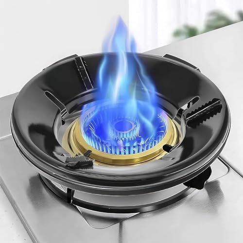 Rylan Black Gas Saver Burner Stand Gas Chula Burner Gas Saver Stand Jali Ring Fire & Windproof Energy Saving, Gas Chula Support Stand 4 Legs Supported For Indian Gas 0.7Mm (Pack Of 3) Black - Metal