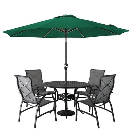 THESHELTERS Premium 9ft Outdoor Center Pole Garden Umbrella with Stand - Durable, Stylish, UV-Resistant | Best Big Size Patio Umbrella for Sun Protection, Garden, and Poolside (Royal Green)