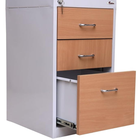 Shubham Furniture Drawer Cabinet | 3 Drawer Box | Home Office Cabinet | Pedestax 3 Drawer | Study Table Cabinet Off White